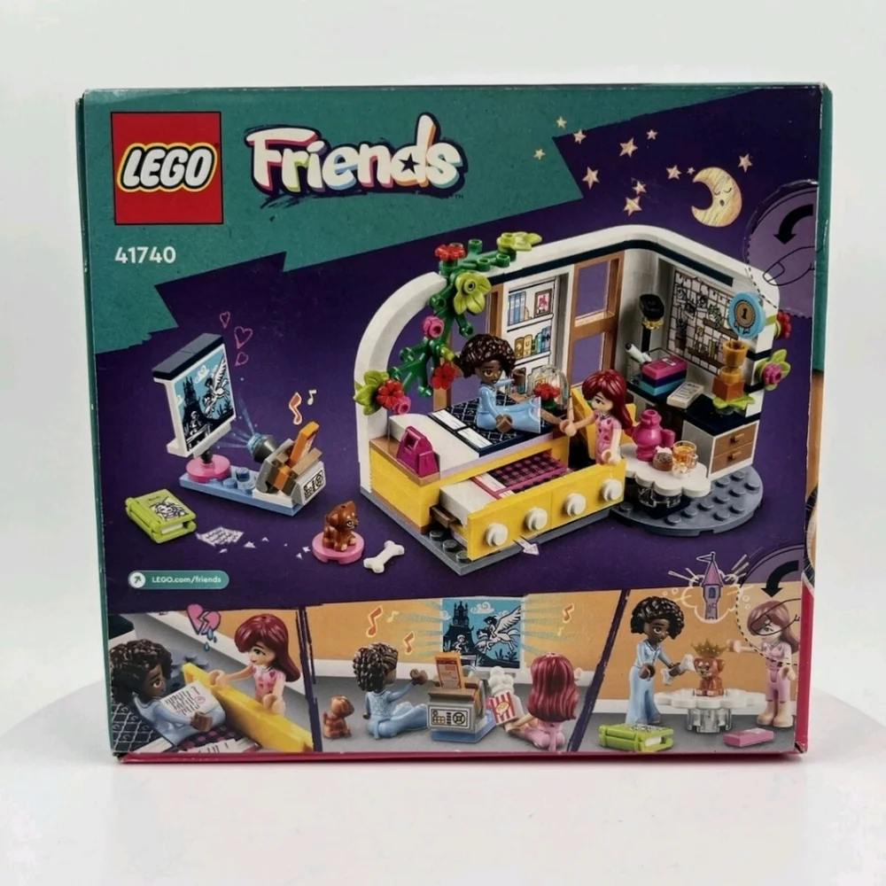 Lego Friends Aliya & Paisley Bedroom Playset - Pink, Teal, Yellow, Purple